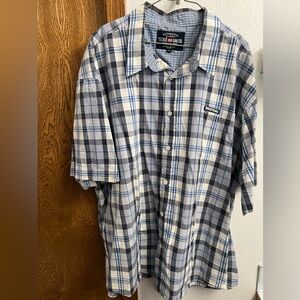 Ecko Unlimited, short sleeve, button up, polo. 4XL. White, with blue, black etc.